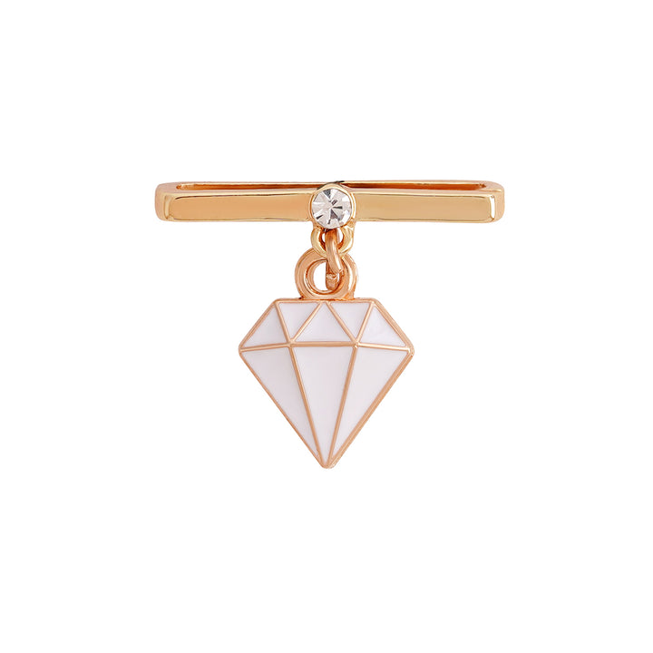 Diamond Bling Gold And White Ring Watch Charm