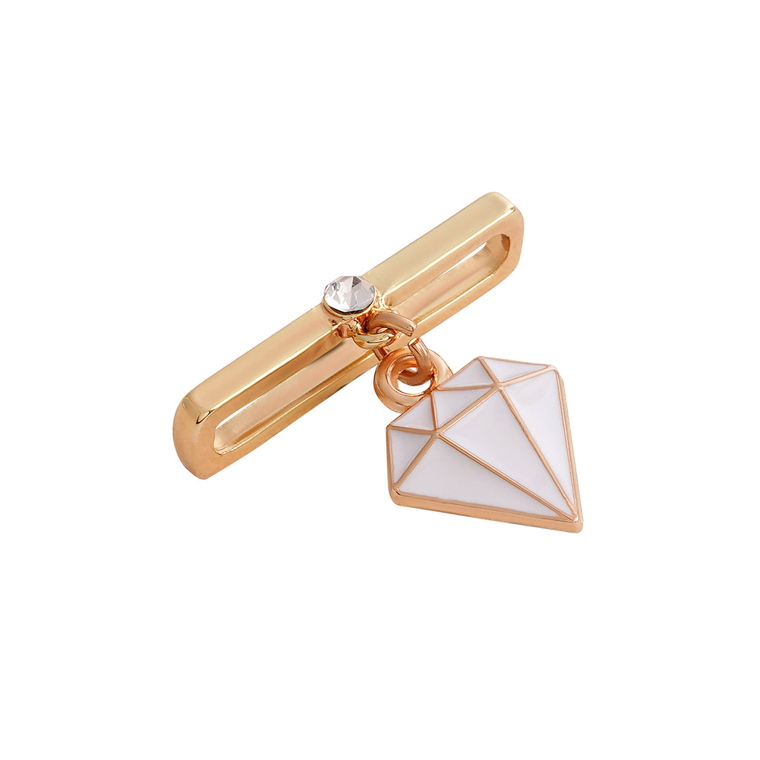 Diamond Bling Gold And White Ring Watch Charm