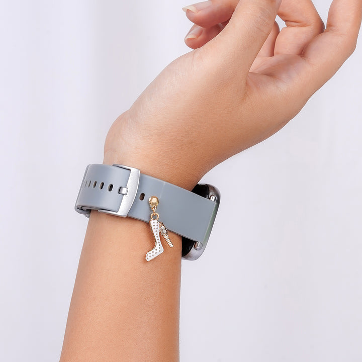 Crystal Stiletto Gold & White Pin Watch Charm