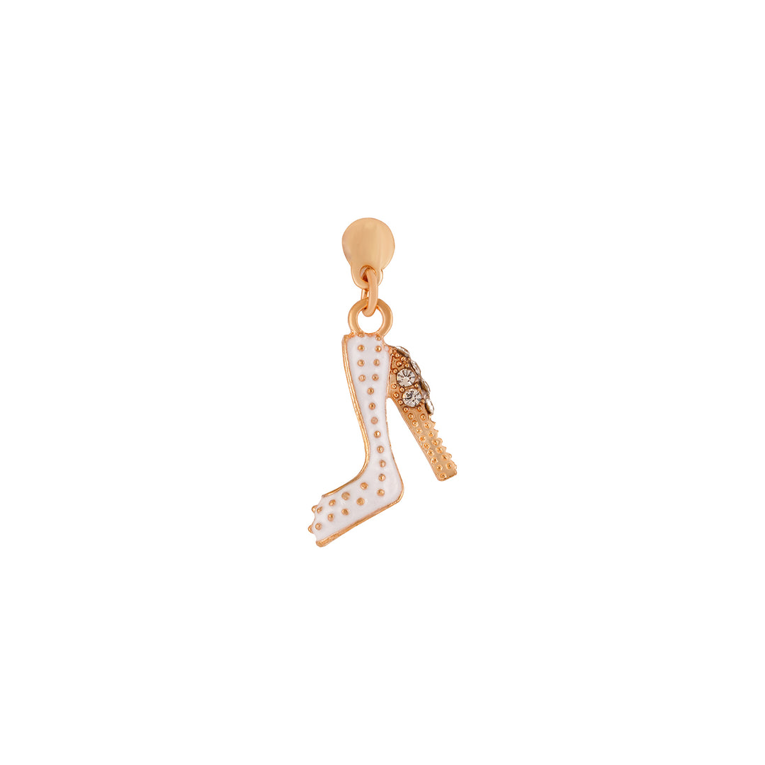 Crystal Stiletto Gold & White Pin Watch Charm