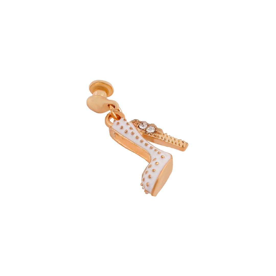 Crystal Stiletto Gold & White Pin Watch Charm