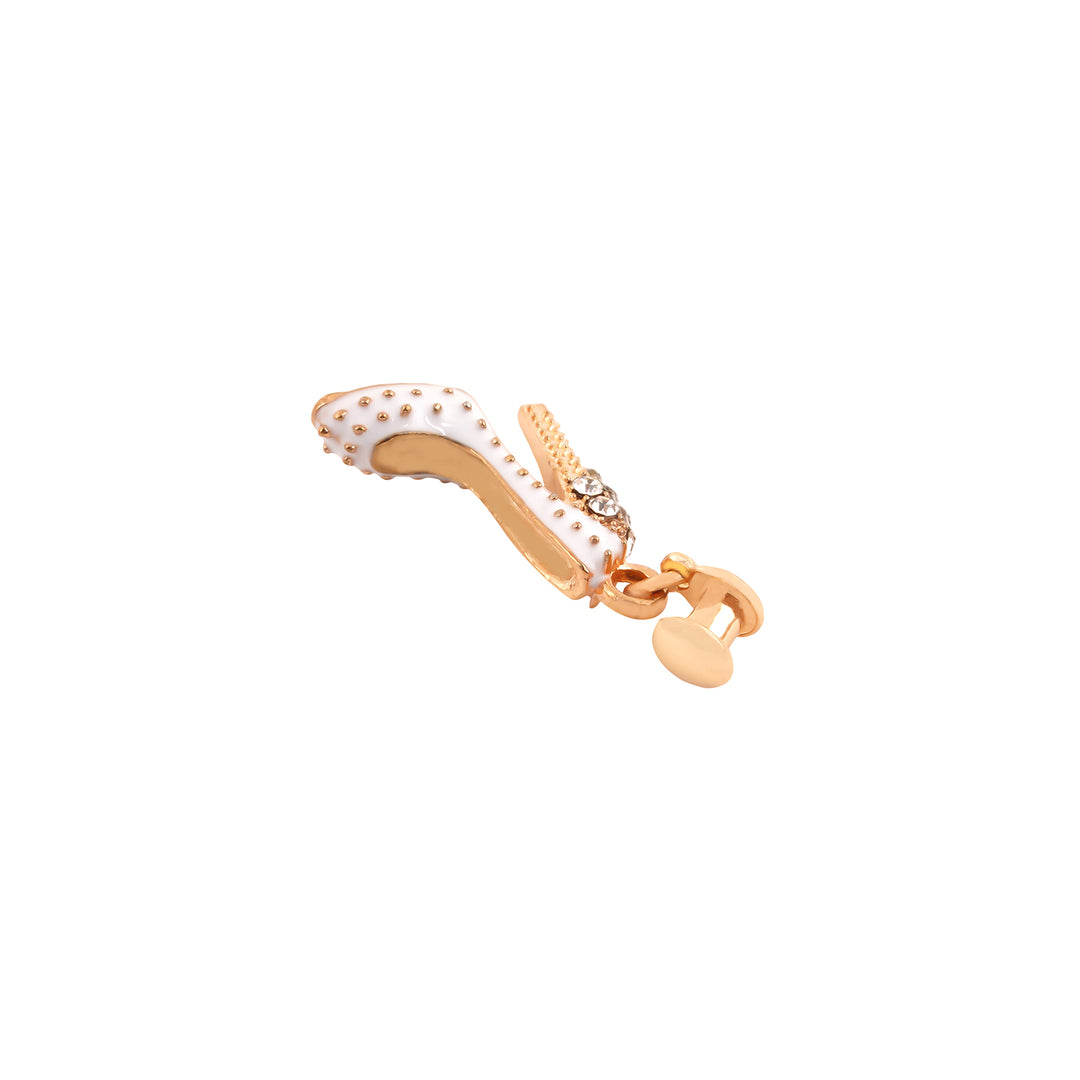 Crystal Stiletto Gold & White Pin Watch Charm