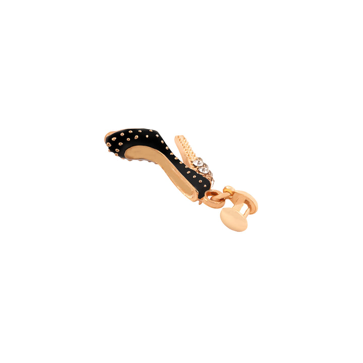 Crystal Stiletto Gold & Black Pin Watch Charm