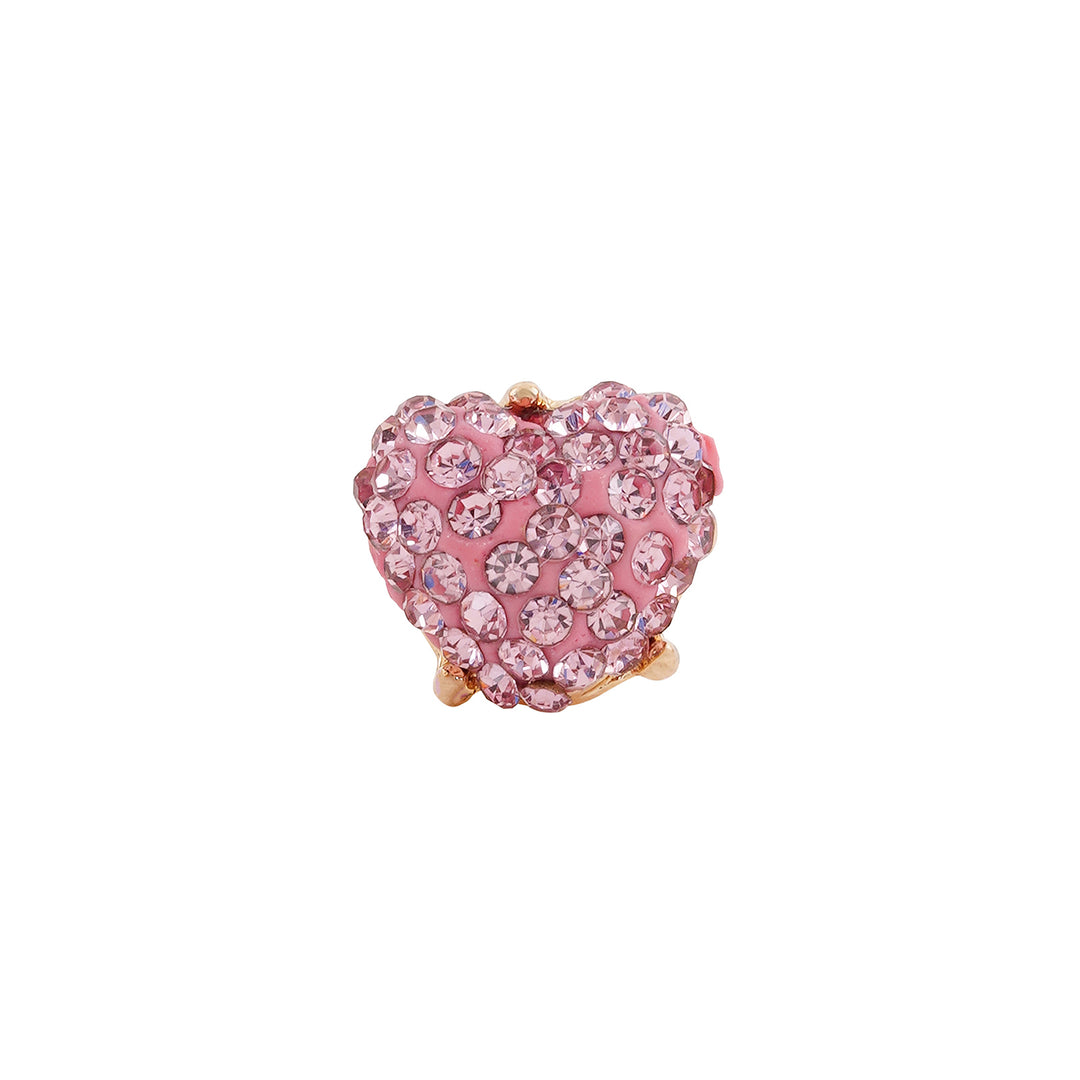 Crystal Heart Pink Pin Watch Charm