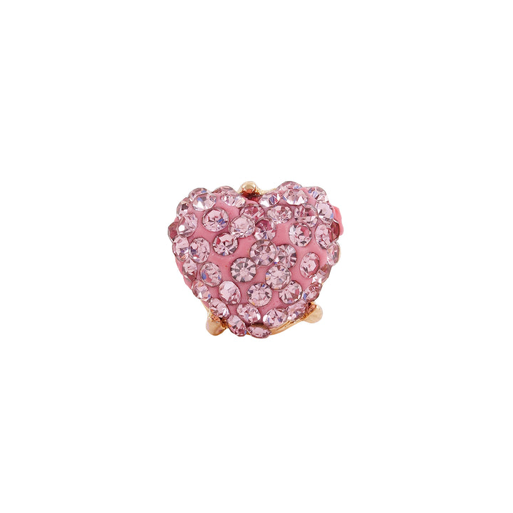 Crystal Heart Pink Pin Watch Charm