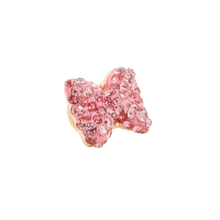 Rhinestone Bow Gold Pin Watch Charm