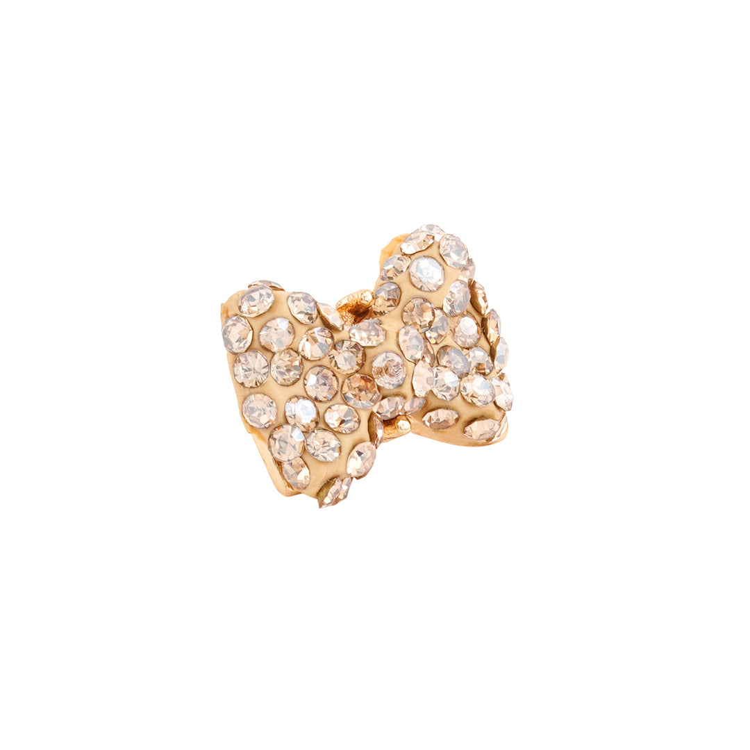 Rhinestone Bow Gold Pin Watch Charm