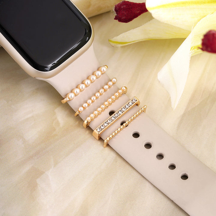 Pearl Snow Gold Ring Watch Charm