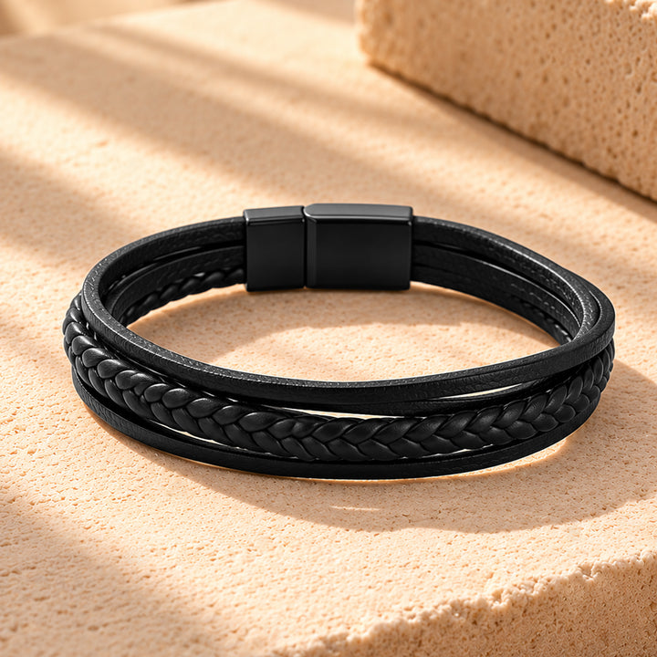 Charles Multi-Strand Black Men's Bracelet