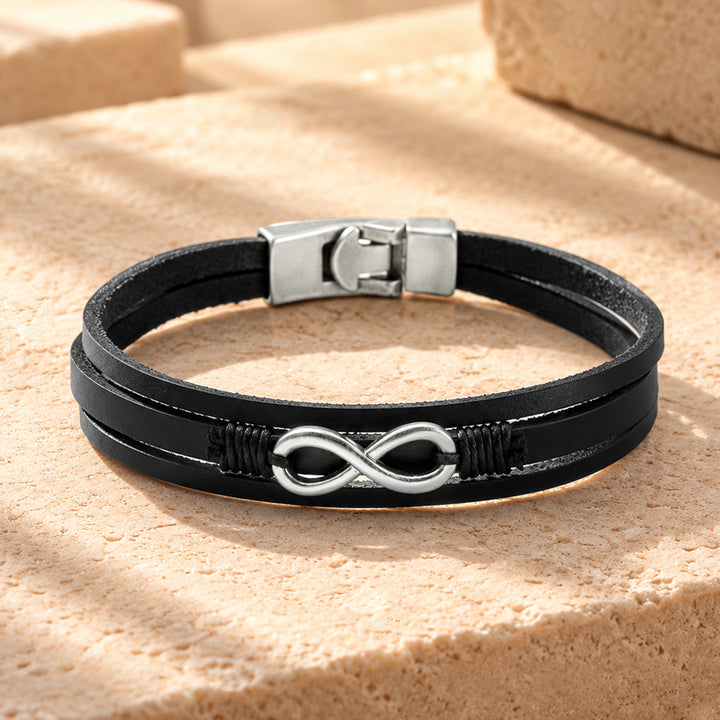 Asher Infinity Multi-Strand Black Men's Bracelet