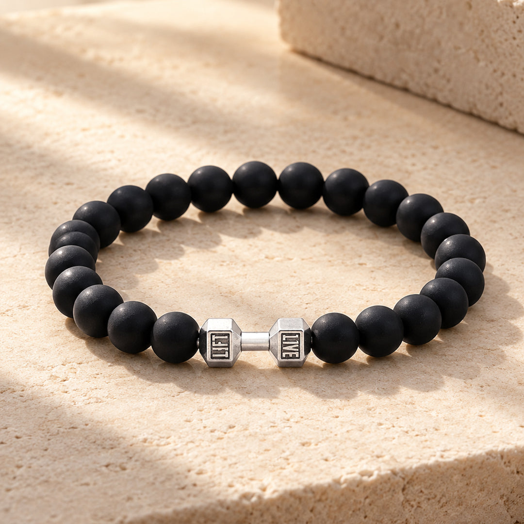 Lift Life Beaded Black Men's Bracelet