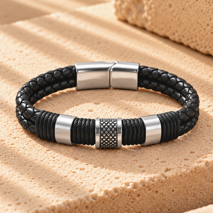 Logan Braided Multi-Strand Black Men's Bracelet