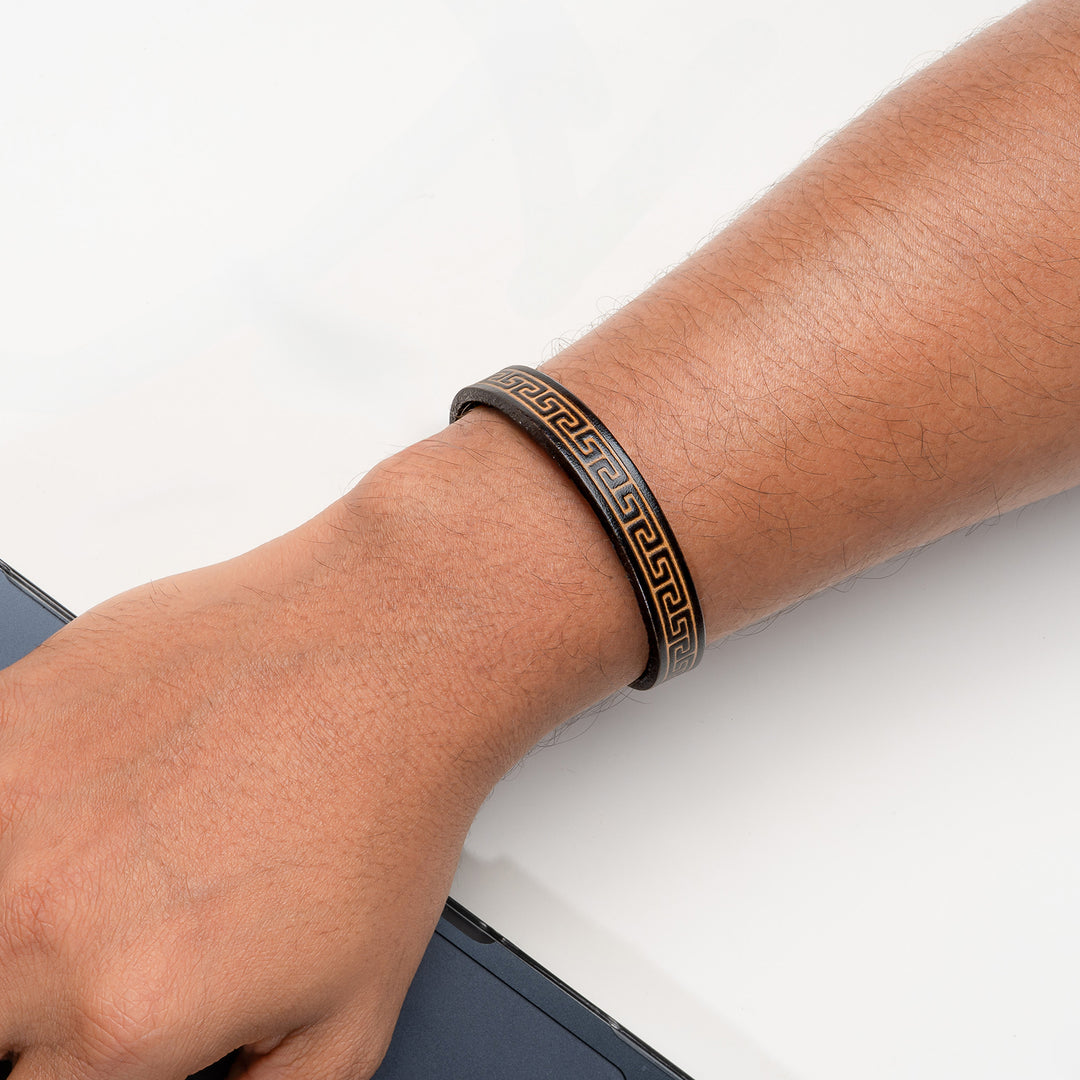 Textured Black Men's Bracelet