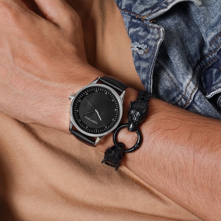 Acacius Black Men's Watch Bracelet Stack