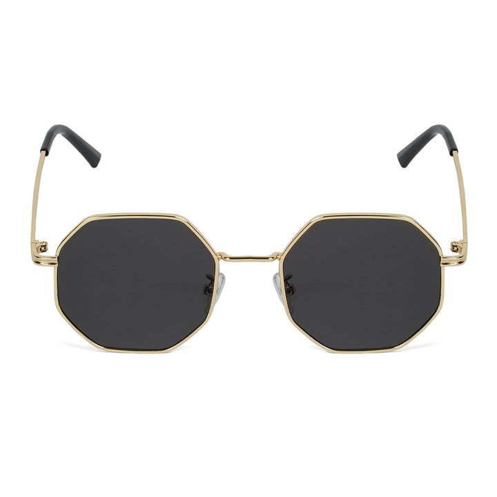 Suga Octagon Round Gold Black Sunglasses