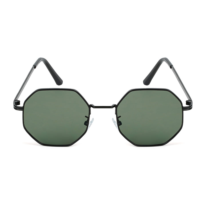 Suga Octagon Round Black and Green Sunglasses