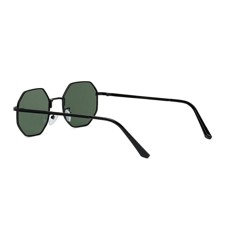 Suga Octagon Round Black and Green Sunglasses