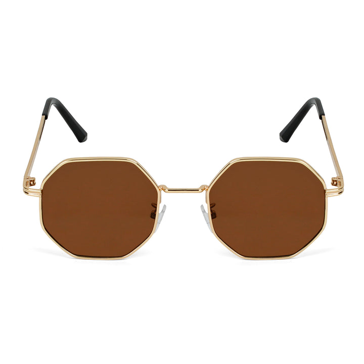 Suga Octagon Round Brown Sunglasses