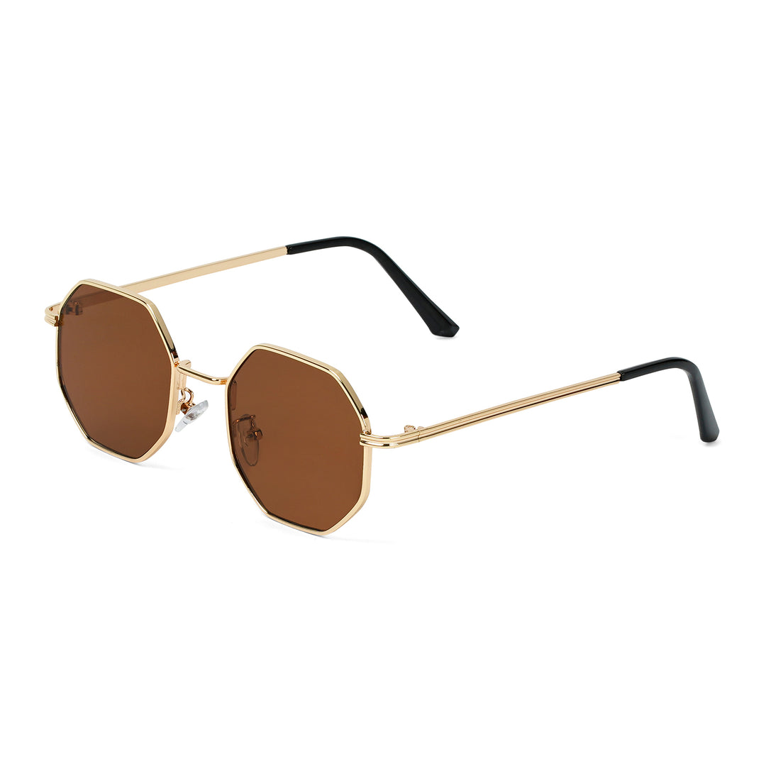 Suga Octagon Round Brown Sunglasses