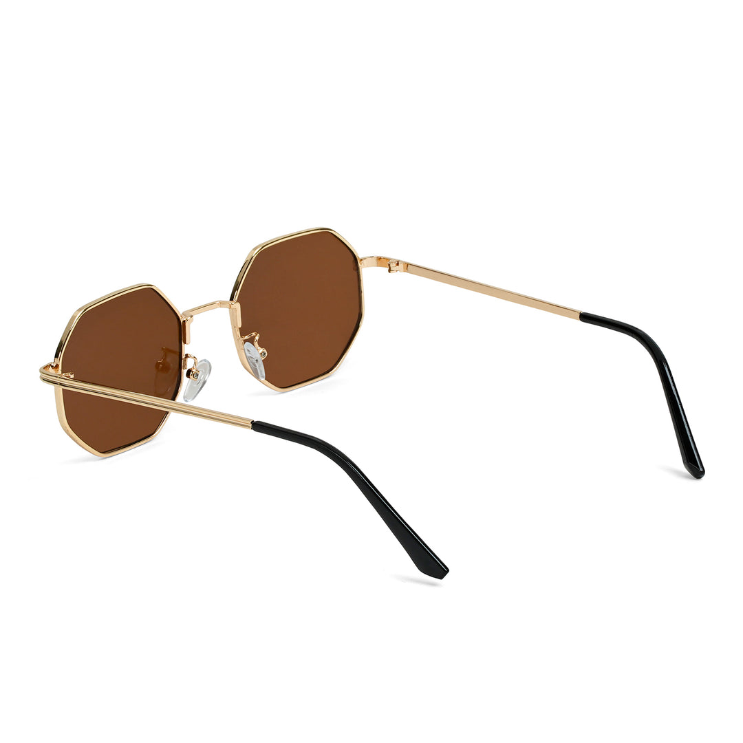 Suga Octagon Round Brown Sunglasses