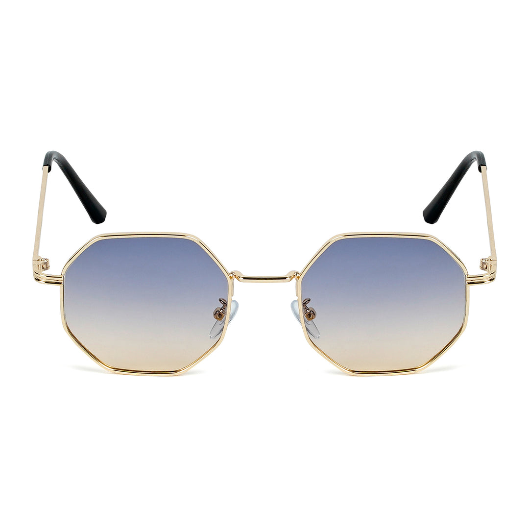 Suga Octagon Round Blue and Yellow Sunglasses