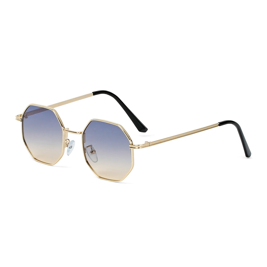 Suga Octagon Round Blue and Yellow Sunglasses