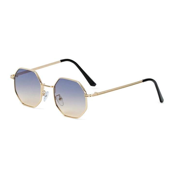Suga Octagon Round Blue and Yellow Sunglasses