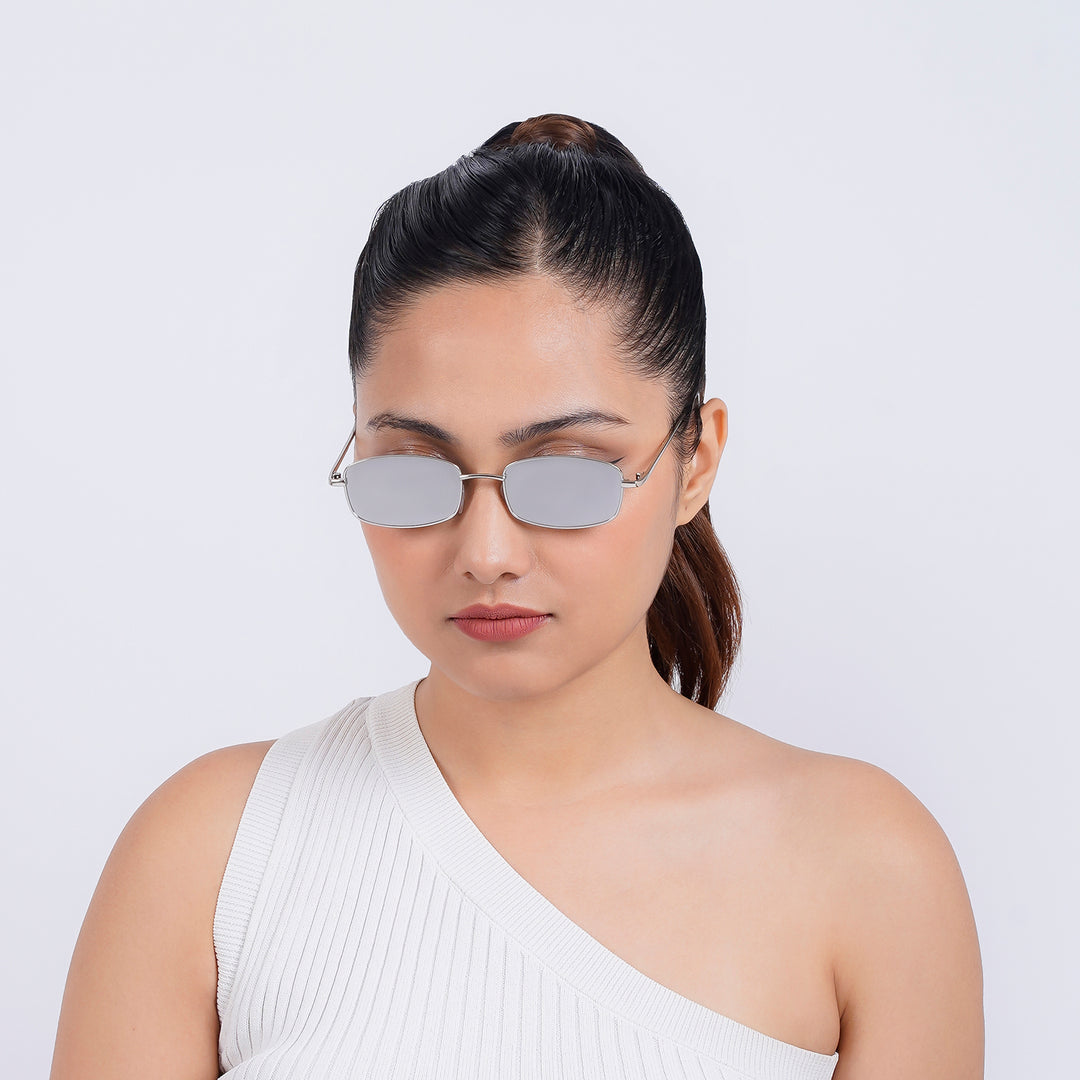 Jisu Rectangle Grey Sunglasses