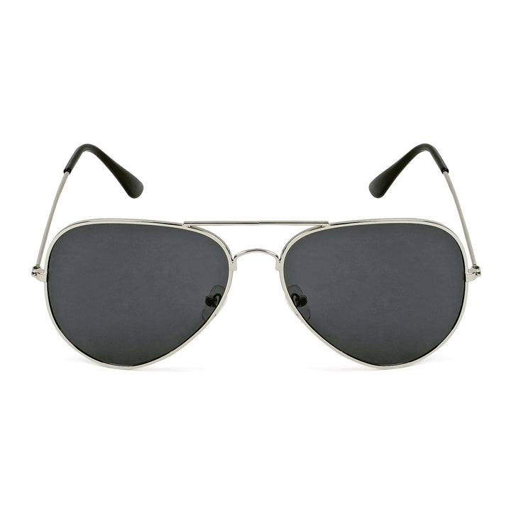 Rafael Silver Black Aviator Sunglasses