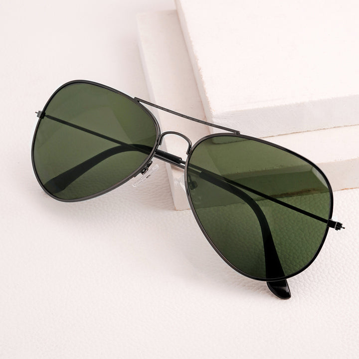Rafael Black & Green Aviator Sunglasses