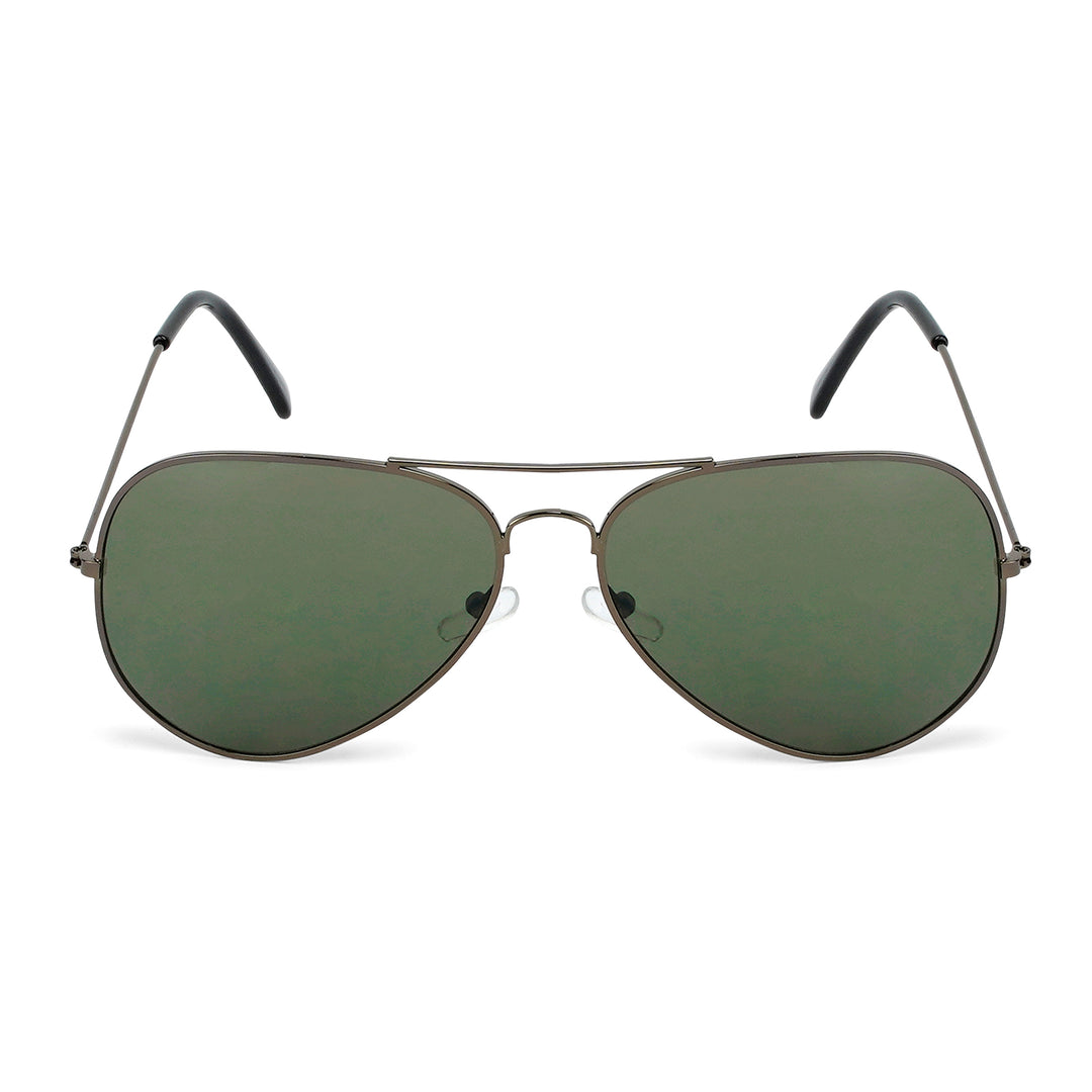 Rafael Black & Green Aviator Sunglasses