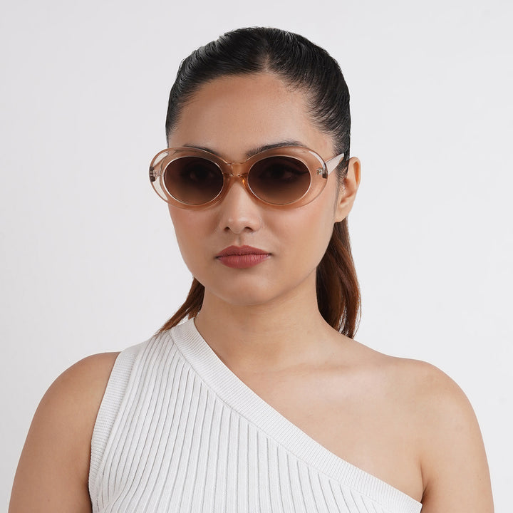 Estela Oval Champagne Sunglasses