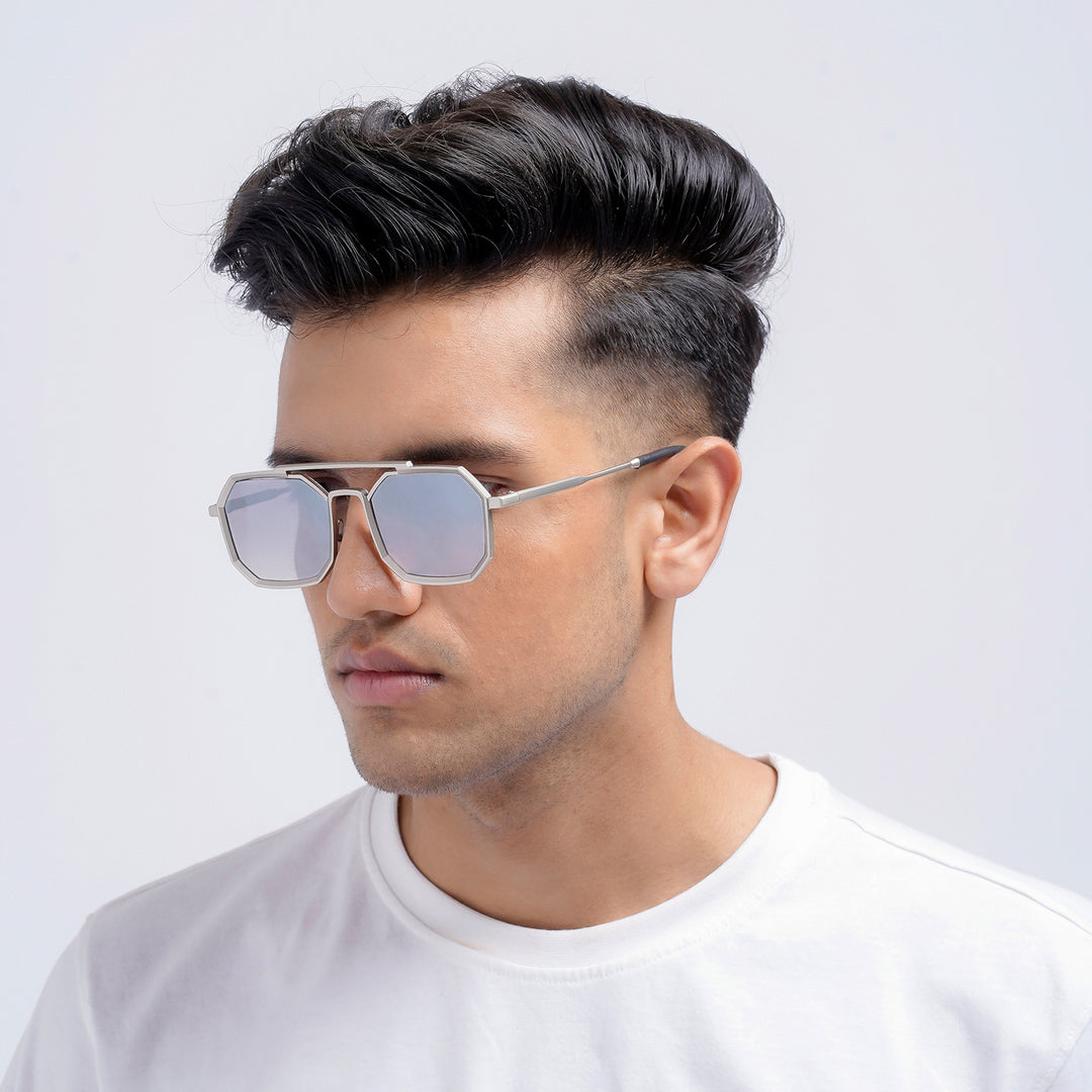 Urbano Silver Grey Rectangular Aviators