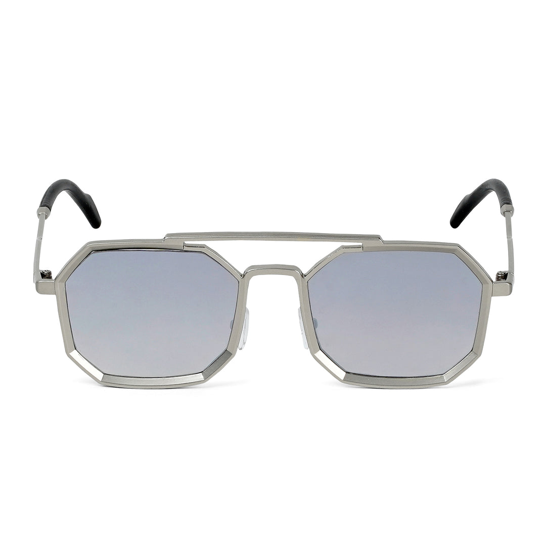 Urbano Silver Grey Rectangular Aviators