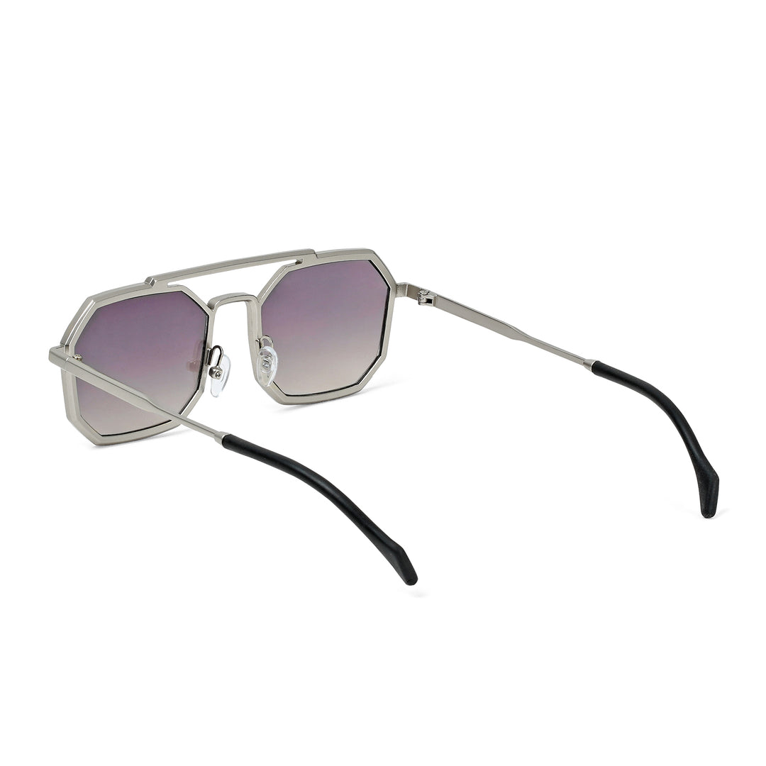 Urbano Silver Grey Rectangular Aviators