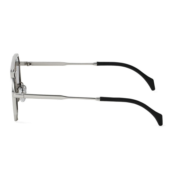 Urbano Silver Black Rectangular Aviators