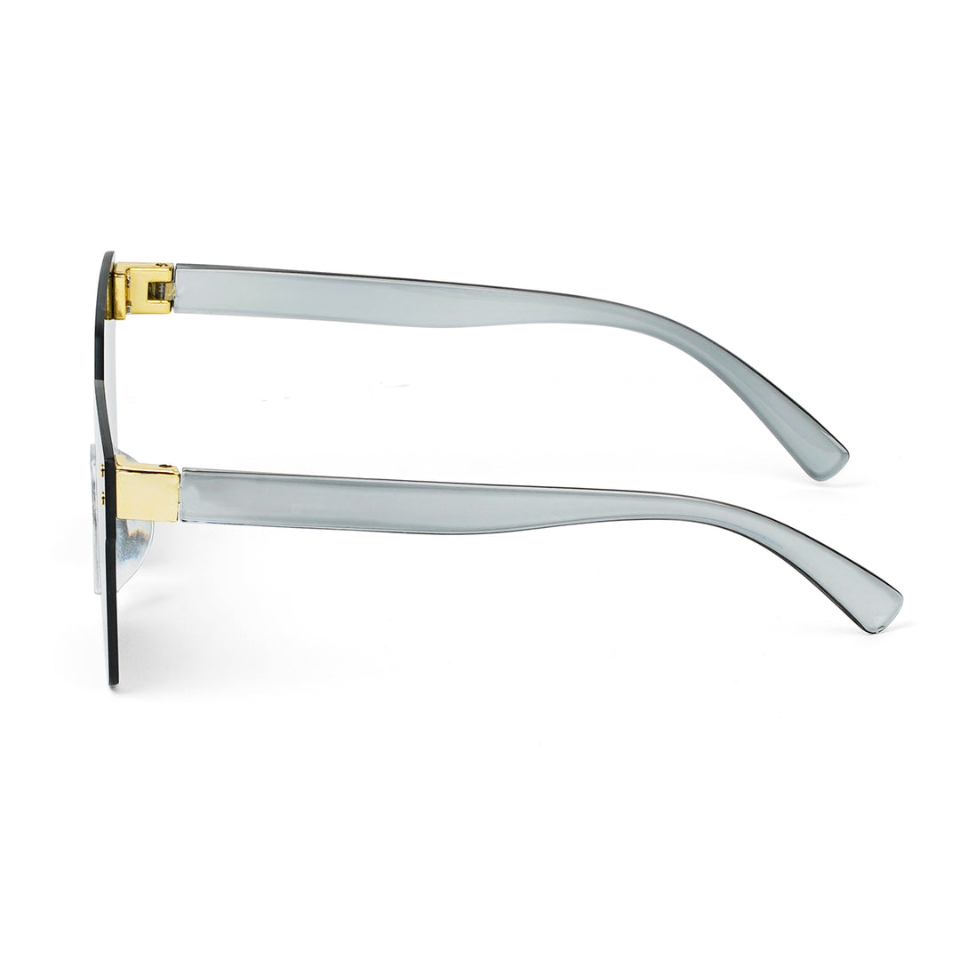Tenzin Rimless Black Tinted Oversized Sunglasses
