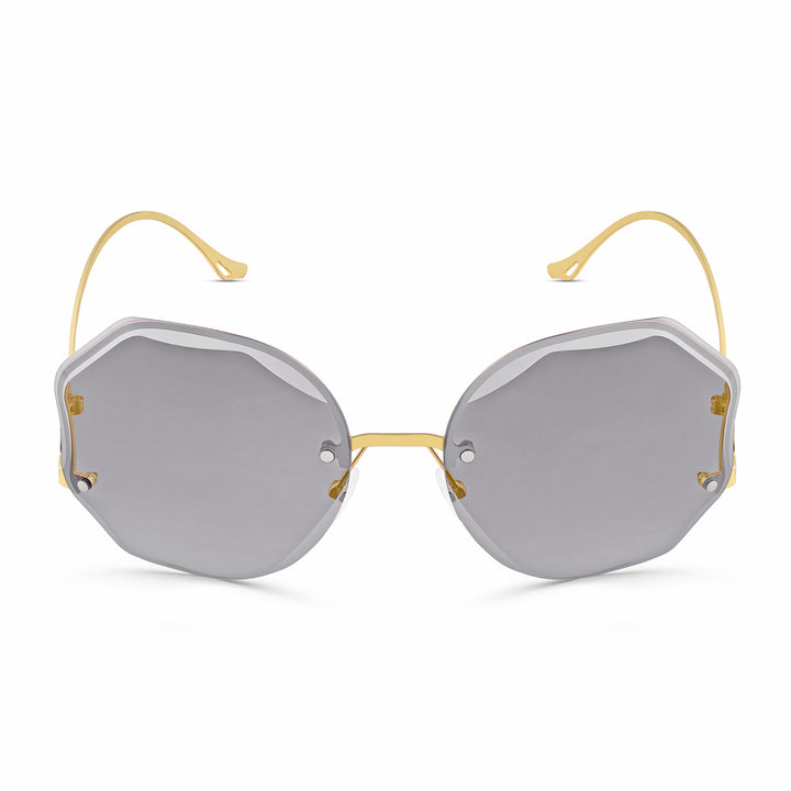 Fetucia Octagon Round Black Sunglasses