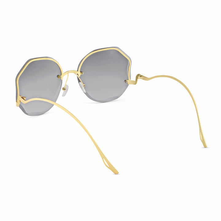 Fetucia Octagon Round Black Sunglasses