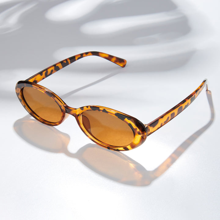 Kyoko Oval Leopard Print Sunglasses