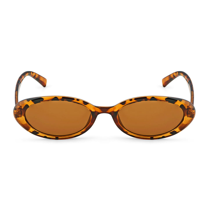 Kyoko Oval Leopard Print Sunglasses