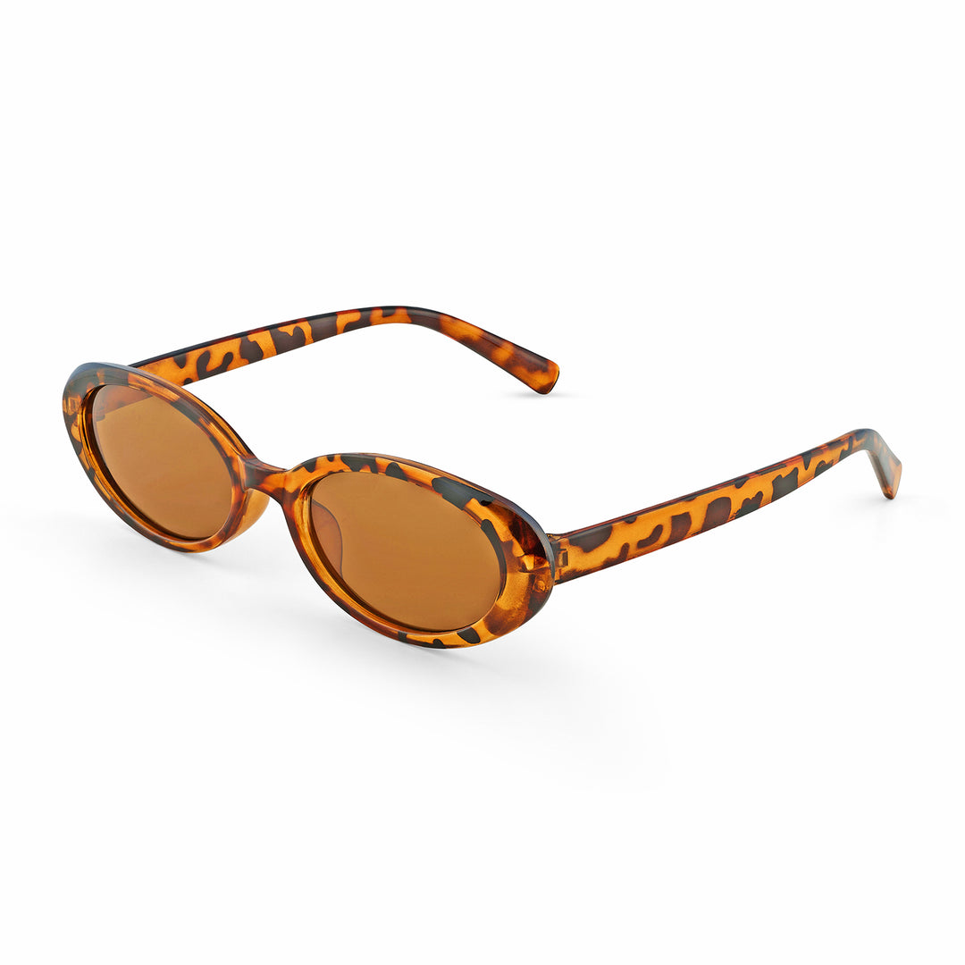 Kyoko Oval Leopard Print Sunglasses