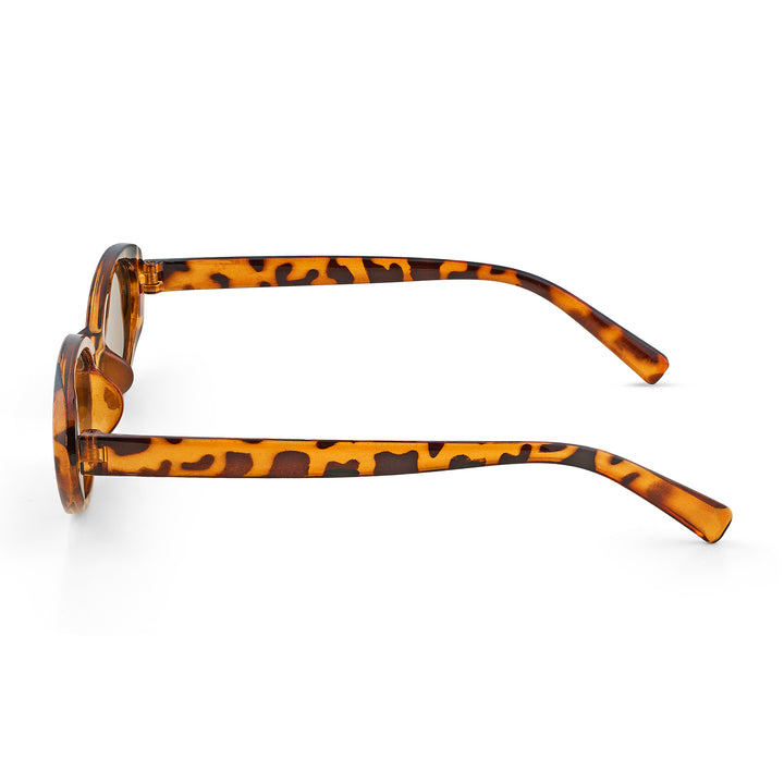 Kyoko Oval Leopard Print Sunglasses