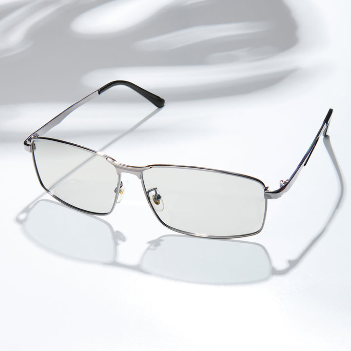 Valerio Rectangular Shield Silver Sunglasses