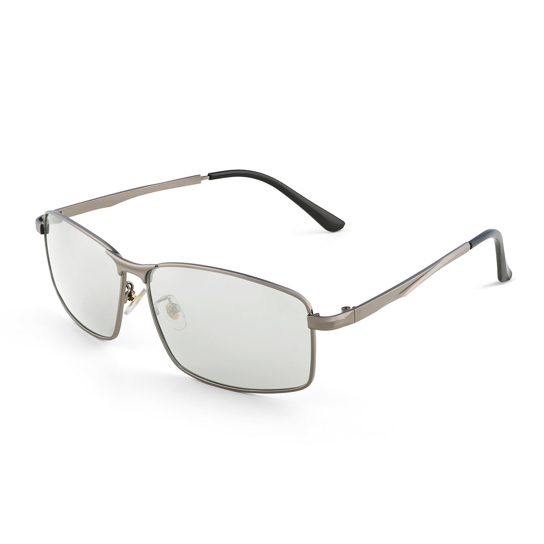 Valerio Rectangular Shield Silver Sunglasses