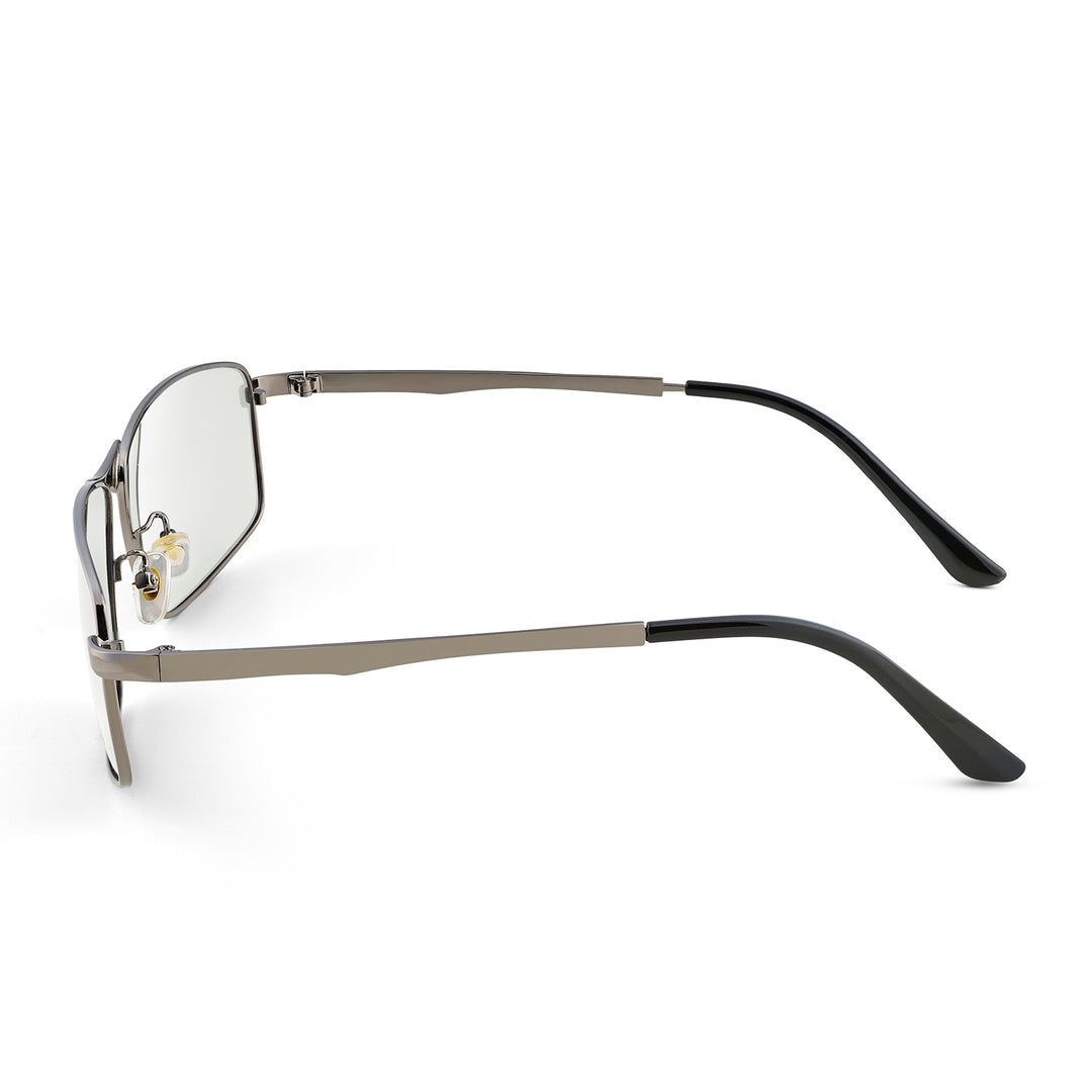 Valerio Rectangular Shield Silver Sunglasses