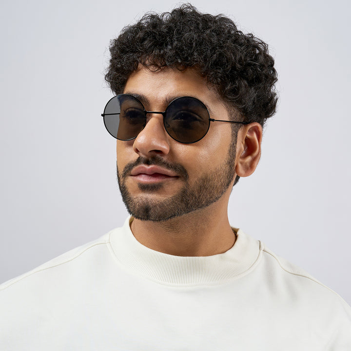 Dusk Round Black Frame Sunglasses