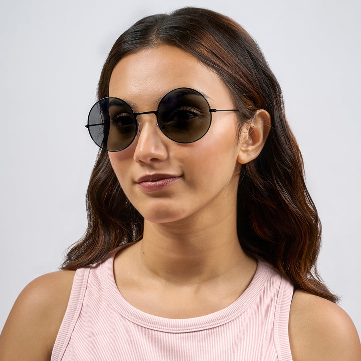 Dusk Round Black Frame Sunglasses
