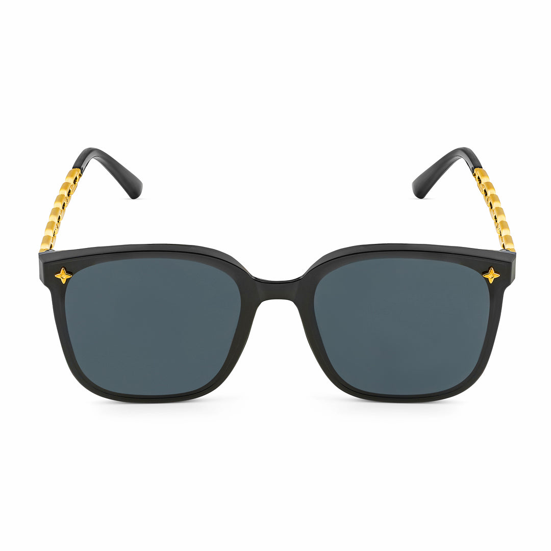 Deme Wayfarer Black and Gold Sunglasses