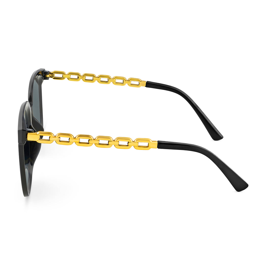 Deme Wayfarer Black and Gold Sunglasses